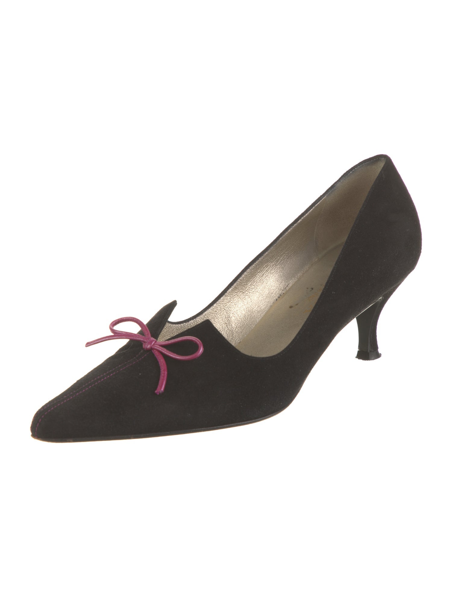 Escada Suede Bow Accents Pumps